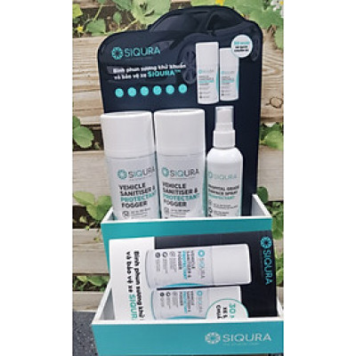 (KM) Combo 02 bình phun sương khử mùi & khử khuẩn bảo vệ xe hơi 30 ngày SIQURA tặng 01 chai xịt 100ml dung dịch khử khuẩn bề mặt chuẩn y tế Úc
