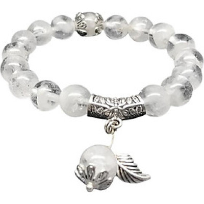 Vòng Tay Thạch Anh Ưu Linh Trắng Mix Charm Bạc 925 Ngọc Quý Gemstones TA010