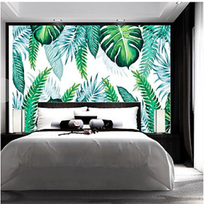(HCM) Tranh dán tường 3d lá nhiệt đới tropical 1 tranh sẵn keo, dễ dán(in theo yêu cầu)