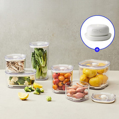 Bộ Máy Hút Chân Không Và Hộp Bảo Quản Thực Phẩm LocknLock 7 Món LVC401S7, Hàng Chính Hãng - JoyMall