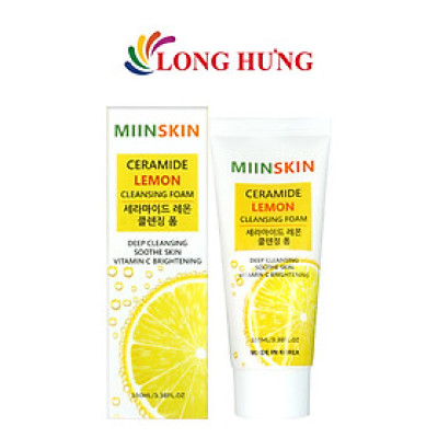 Sữa rửa mặt chanh MIINSKIN Ceramide Lemon Cleansing Foam (100ml) - Hàng chính hãng