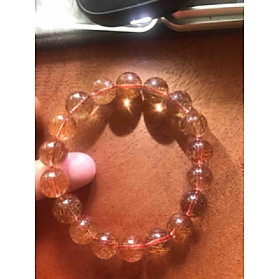 CHIẾC VÒNG THẠCH ANH TÓC ĐỎ VIP ĐẸP SIZE 11mm NỮ MẠNG HOẢ mạng THỔ ĐÁ THIÊN NHIÊN  