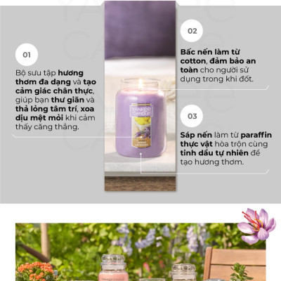 Nến hũ Yankee Candle size L - Soft Wool & Amber (623g)