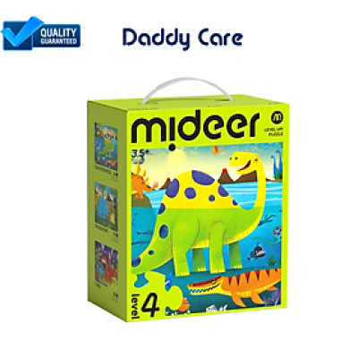 Đồ chơi xếp hình cho bé Level up Level 4 chủ đề khủng long Mideer puzzles