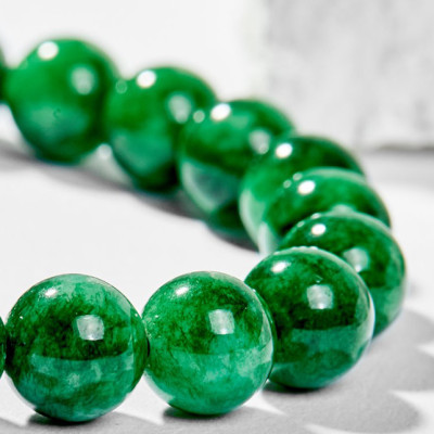 Vòng Tay Phong Thủy Nữ Đá Cẩm Thạch Sơn Thủy Phối Charm Tuổi Hợi Bạc Mạ Vàng 24K (8mm) Mệnh Mộc, Hỏa Ngọc Quý Gemstones