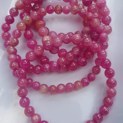  Vòng tay đá Rubby Hồng tự nhiên tươi đẹp Vòng size 6mm màu hồng Vòng Hợp Nữ mệnh hoả mệnh Thổ đeo đẹp sang xinh tay đẹp lắm ạ