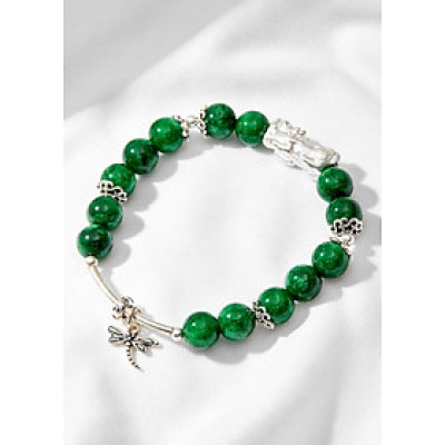 Vòng tay đá thiên nhiên phối charm tỳ hưu bạc thái size hạt 8mm - Ngọc Quý Gemstones