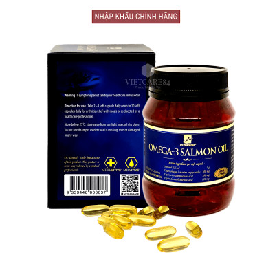 Bộ Sản Phẩm Giúp Bổ Mắt, Bổ Não, Bổ Tim Mạch: Viên Uống Dầu Cá Hồi Omega 3 Salmon Oil 180 Viên, Viên Uống Bổ Tim Go Co Q10 160mg 30 Viên