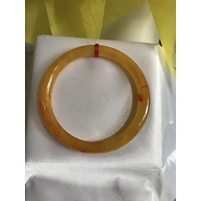 Vòng tay nữ đá Cẩm thạch Vàng tươi 49mm x cọng 6mm hợp Nữ mệnh Kim, mệnh Thổ, mệnh Thuỷ 40kg - 49kg món quà ý nghĩa dành cho các chị em nữ đeo tươi đẹp xinh màu vàng tươi may mắn cả năm ạ