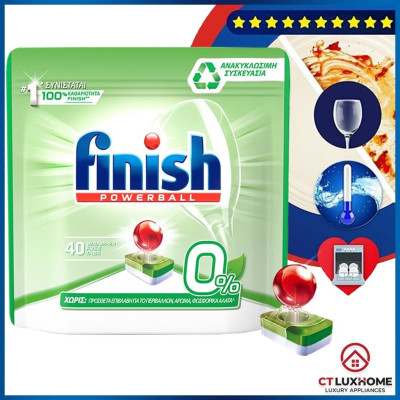 Viên rửa chén bát Finish Powerball Eco 0% - Túi 40 viên 