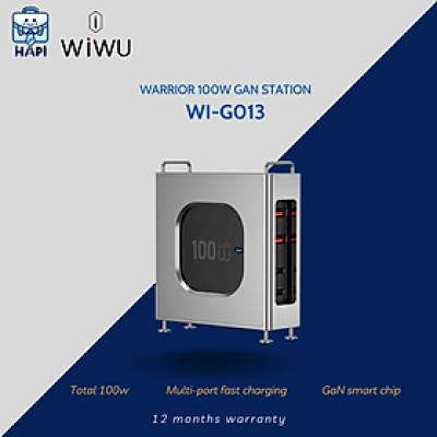 Trạm sạc hàng chính hãng WiWU Warrior 100W Wi-G013: Thiết kế Mag Pro, nhiều cổng sạc 2C2A, sạc nhanh đa thiết bị