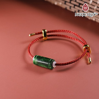 Vòng tay đá cẩm thạch khắc họa tiết hạt 10mm mệnh hỏa, mộc - Ngọc Quý Gemstones