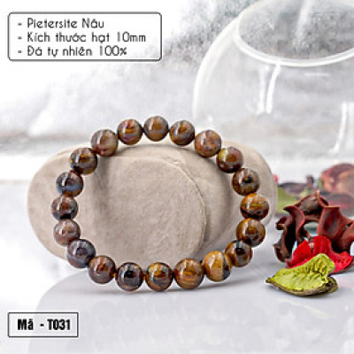 Vòng tay phong thủy Pietersite nâu 10 mm
