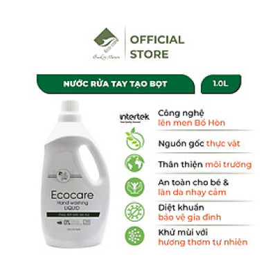 Nước rửa tay hữu cơ diệt khuẩn dạng bọt hương Nhài 1L thương hiệu Ecocare