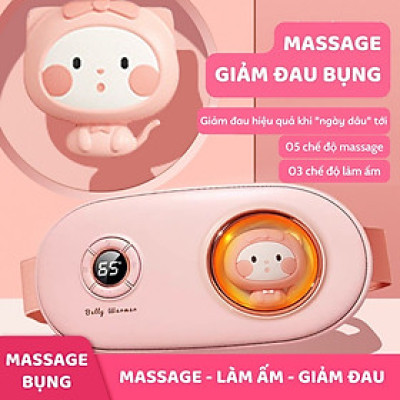 ￼Massage Làm Ấm Bụng Giảm Đau Bụng Đau Lưng Cho Phụ Nữ Đến Kì,Chườm Nóng Giảm Đau Bụng Kinh Đai đeo thắt lưng