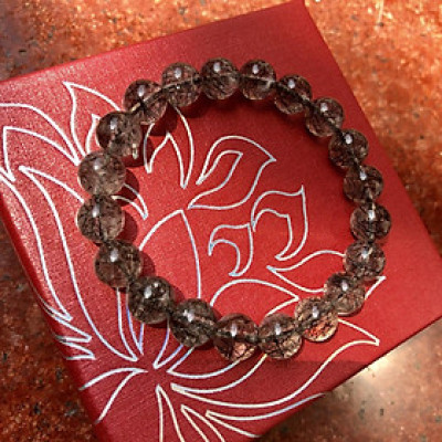 Vòng Thạch Anh Tóc Đen Trong 9mm