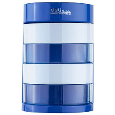 Khay Cắm Bút 4 Ngăn Xoay Deli 0904 - Màu Xanh