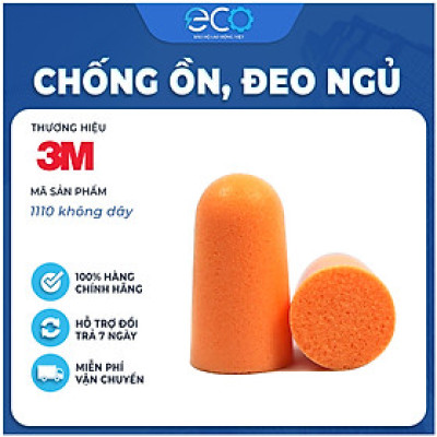 Nút tai chống ồn dạng bọt xốp không dây 3M 1100 giảm tiếng ồn 29dB, hàng chính hãng 3M
