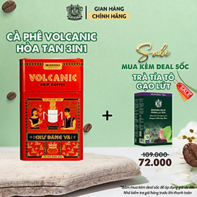 Cà phê phin giấy Mohodo Volcanic Coffee nghuyên chất từ hạt cà phê Arabica và Robusta cao cấp 100g - Hộp sắt