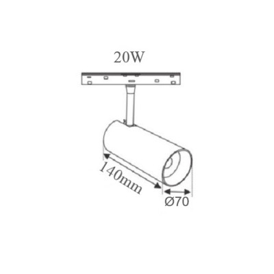 Đèn rọi ray nam châm Spotlight GSNCSP công suất 12W / 20W