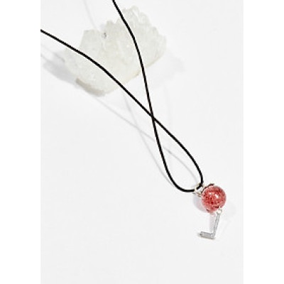 Dây chuyền phong thủy đá thạch anh dâu 1.3cm mệnh hỏa , thổ - Ngọc Quý Gemstones