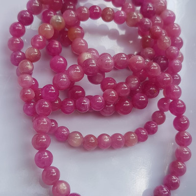  Vòng tay đá Rubby Hồng tự nhiên tươi đẹp Vòng size 6mm màu hồng Vòng Hợp Nữ mệnh hoả mệnh Thổ đeo đẹp sang xinh tay đẹp lắm ạ