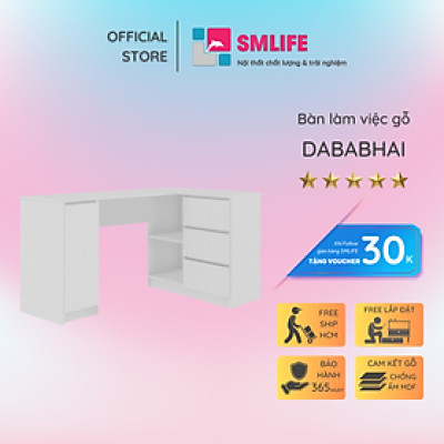 Bàn làm việc chữ L độc đáo SMLIFE Dababhai