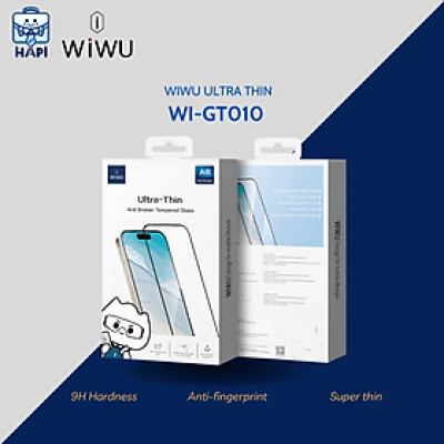 Kính cường lực siêu mỏng hàng chính hãng WiWU Ultra Thin Wi-GT-010, kính màn hình HD trong suốt, chống trầy xước