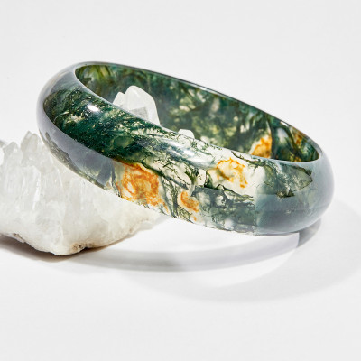 Vòng tay phong thủy đá băng ngọc thủy tảo ni 53 mệnh hỏa , mộc - Ngọc Quý Gemstones