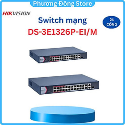 Switch mạng thông minh 24 cổng PoE HIKVISION DS-3E1326P-EI/M - Hàng chính hãng