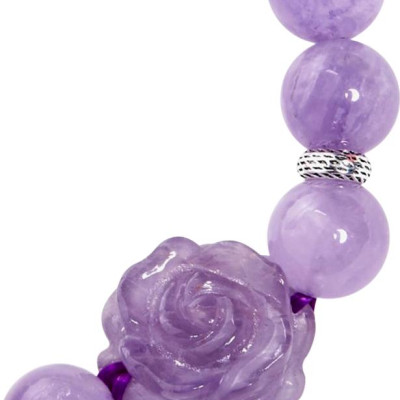 Vòng Thạch Anh Tím Ngọc Phối Hoa Mẫu Đơn Ngọc Quý Gemstones VT6