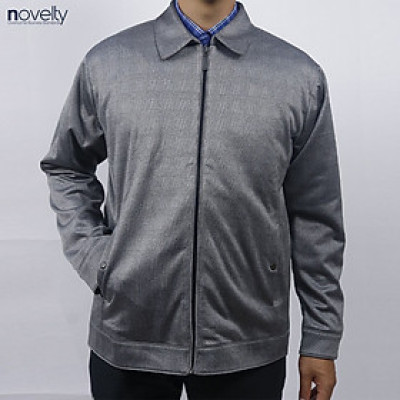 Áo Jacket nam 2 lớp cổ bẻ Novelty Casual caro nhỏ xám NJKMCNMT3B2305342