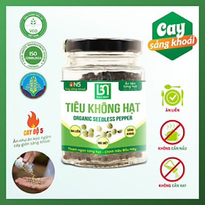 Tiêu không hạt Organic Bầu Mây 15g - Cay cấp độ 5 với độ cay giòn đặc biệt sảng khoái ví như tủ thuốc di dộng giúp Kích thích ăn uống và cải thiện hệ tiêu hóa, Chống buồn ngủ, giúp tỉnh táo khi làm việc và say tàu xe