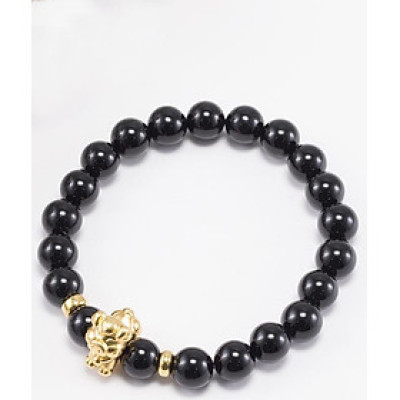 Vòng Tay Đá Thiên Thạch Charm Tuổi Hợi Bạc Mạ Vàng 24K Ngọc Quý Gemstones