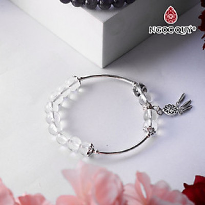 Vòng tay hạt đá thiên nhiên phối charm bạc dreamcatcher - Ngọc Quý