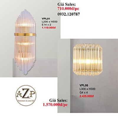 AZP - ĐÈN ỐP VÁCH / ĐÈN TRANG TRÍ / ĐÈN TREO TƯỜNG PHÒNG KHÁCH, PHÒNG NGỦ, NHÀ HÀNG, KHÁCH SẠN AZP-VPL phong cách đương đại, hàng nhập khẩu AZP