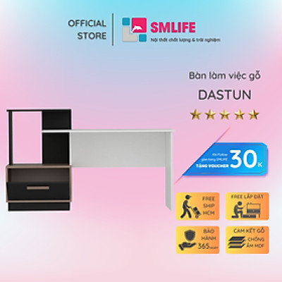 Bàn làm việc cá nhân liền kệ giá sách tiện dụng SMLIFE Dastun