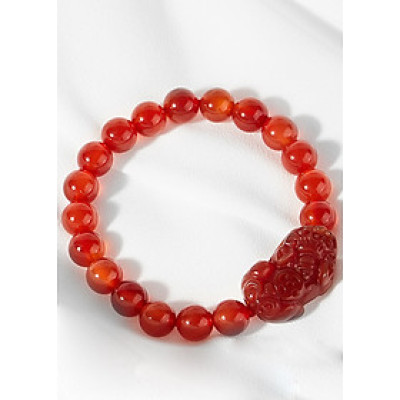 Vòng tay đá mã não đỏ phối tý hưu Ngọc Quý Gemstone