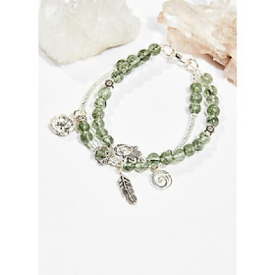 Vòng tay phong thủy nữ đá thạch anh tóc xanh 6mm mệnh hỏa , mộc - Ngọc Quý Gemstones