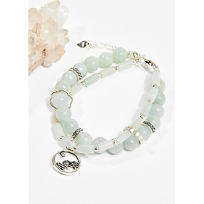 Vòng chuỗi hạt đeo tay 2 line đá cẩm thạch phỉ thúy 8mm mệnh hỏa , mộc - Ngọc Quý Gemstones