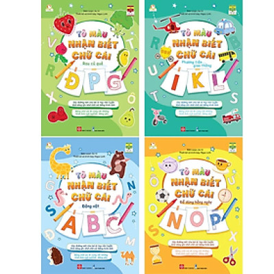 Combo 4 Tập - Tô Màu Nhận Biết Chữ Cái