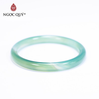 Vòng tay liền khồi đá mã não xanh bản tròn ni54 mệnh hỏa. mộc - Ngọc Quý Gemstones