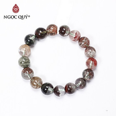 Vòng tay trơn đá thạch anh ưu linh đa sắc size hạt 11mm - Ngọc Quý Gemstones