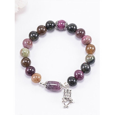 Vòng Tay Phong Thủy Nữ Đá Tourmaline Phối Charm Đèn Lồng Bạc (8mm) Nhiều Mệnh Ngọc Quý Gemstones