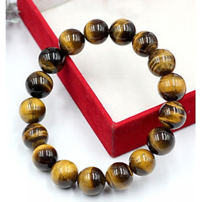 Vòng Tay Phong Thủy Mắt Hổ Vàng 12mm