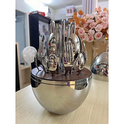 SET DAO DĨA 24 MÓN KELLER HÌNH QUẢ TRỨNG INOX Hàng chính hãng