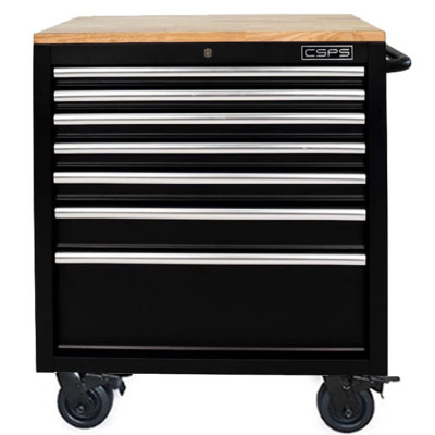 Tủ dụng cụ 7 ngăn kéo mặt gỗ màu đen mờ