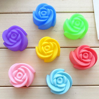 Bộ 10 khuôn silicon làm bánh, rau câu, bánh bông lan, bánh da lợn hoa hồng 3 lớp – Mã số 1130