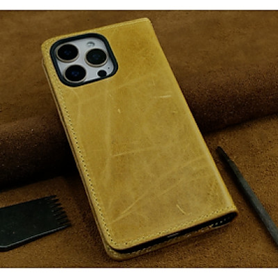 Bao Da Dạng Ví Cho Điện Thoại 16 Pro Max Da Bò Thật Cao Cấp - hàng chính hãng