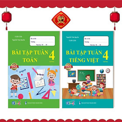 Sách - Bài Tập Tuần dành cho học sinh lớp 4 - Toán và Tiếng Việt - học kì 2 (2 quyển)